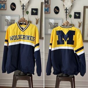 University of Michigan Wolverines NCAA 58 Sports Men's V-Neck Windbreaker Pocket